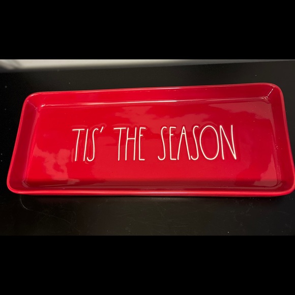 Rae Dunn Red “Tis the Sean Red Serving Tray New - Picture 7 of 7
